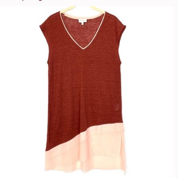 Anthropologie Sz Sm Slope Linen Tunic Top - Picture 2 of 7